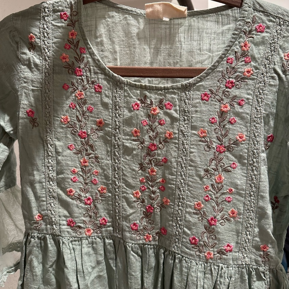 French knot embroidered dress